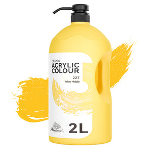 PHOENIX Yellow Middle Studio Acrylic Paint - 2L Pump Bottle