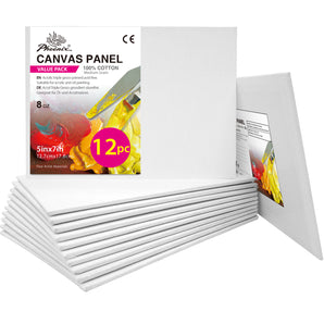 12PACK PHOENIX Studio 100% Cotton Canvas Panels 5X7IN