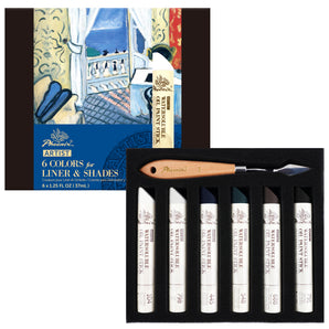 PHOENIX Water-Soluble Oil Paint Sticks - 6 Liner Colors, 37ml