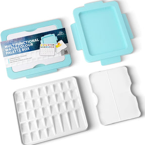 PHOENIX Watercolor Palette Box - Large Empty Paint Palette with Mixing Wells