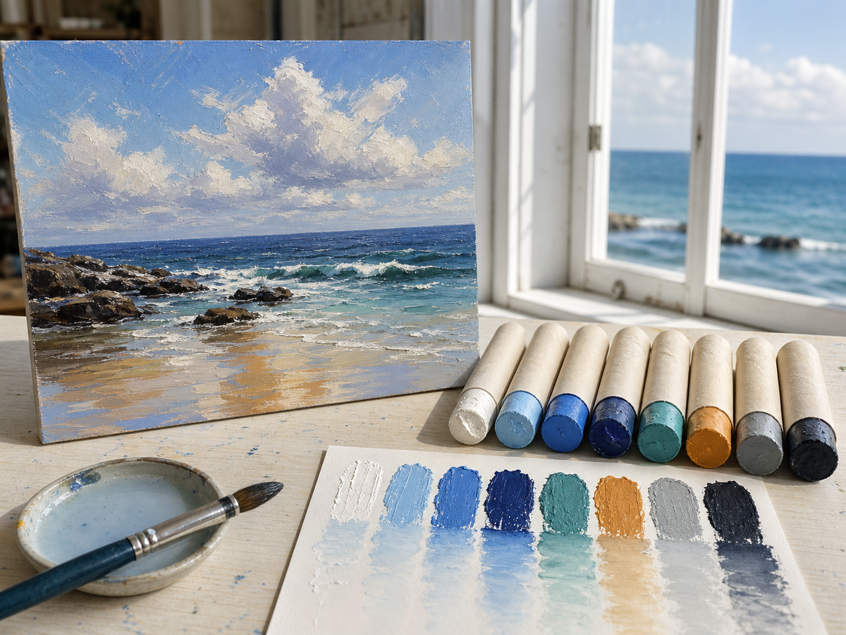 Best Water-Soluble Oil Paint Stick Set for Sea and Sky Painting