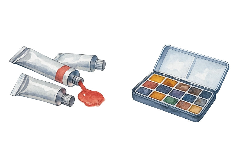 Watercolor Half Pans vs Tubes – Which Watercolor Paint Set Better for Artwork?