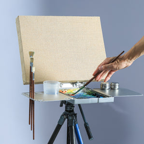 PHOENIX Patented Artist Aluminum Storage Box Pro And Easel Stand Set Alloy Pochade- Silver