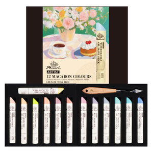 PHOENIX Water-Soluble Oil Paint Sticks - 12 Pastel Colors, 37ml