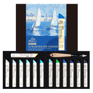 PHOENIX Water-Soluble Oil Paint Sticks - 12 Marine Colors, 37ml