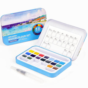 AUREUO Travel Watercolor Landscape 18 Colors Set