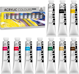 PHOENIX Artist Heavy Body Acrylic Paint Set – 10 Colors × 22ml