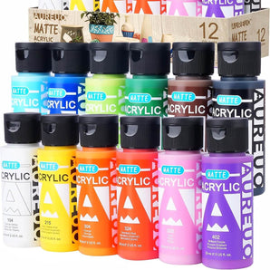 AUREUO Matte Acrylic Paint Set 12 Colors 59ML