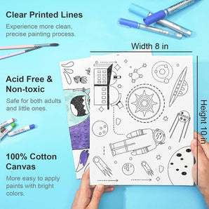 AUREUO Pre Drawn Canvas Panels For Kids