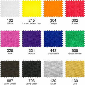 AUREUO Fabric Acrylic Paint Set 12 Colors 59ML