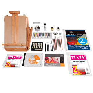 PHOENIX Professional Oil Painting Set with Beechwood French Easel