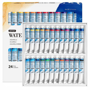Artist Watercolor Tube 12 24 Colors Set x 8ML