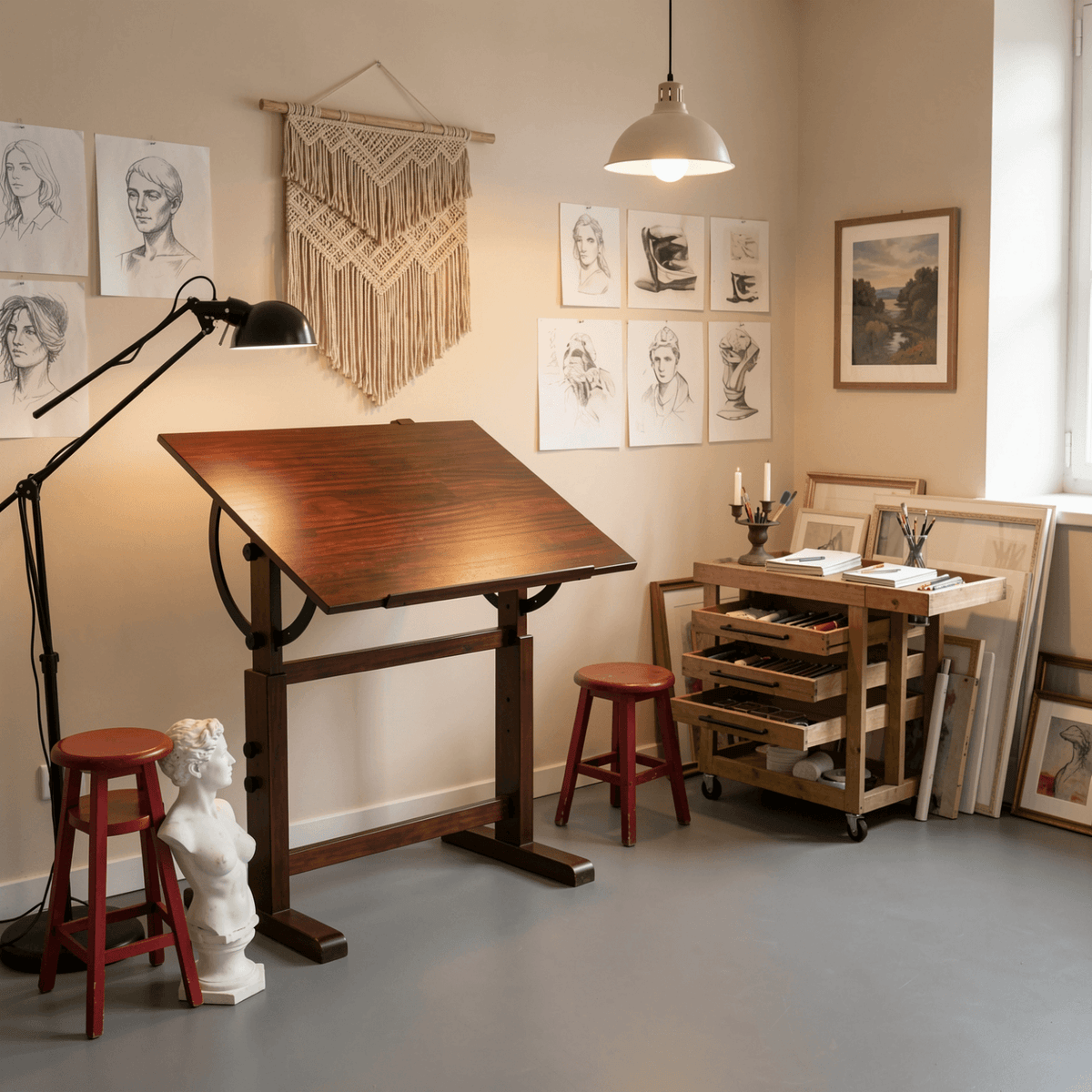 PHOENIX Artist Adjustable Wooden Drafting Table