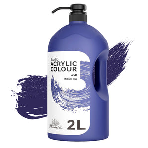 PHOENIX Studio Acrylic Paint - Phthalo Blue, 2000 mL (2 L)