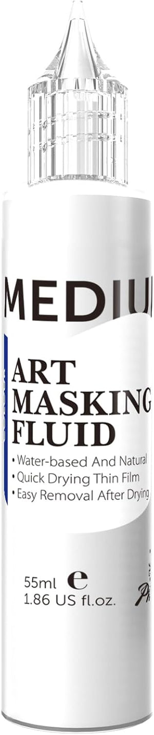 PHOENIX Masking Fluid for Watercolor Painting - 55ml / 1.86 fl Oz Liquid Masking Fluid Pen Water Color Medium Art Supplies for Artists