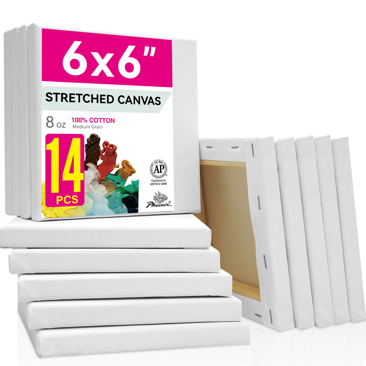 PHOENIX Studio Cotton Stretched Canvas 6X6IN