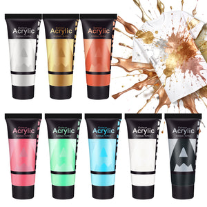 AUREUO Iridescent Fabric Paint Set - Metallic Paint for Clothing & Crafts
