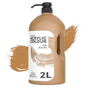 PHOENIX Studio Acrylic Paint (2000 ML) - Yellow Ochre