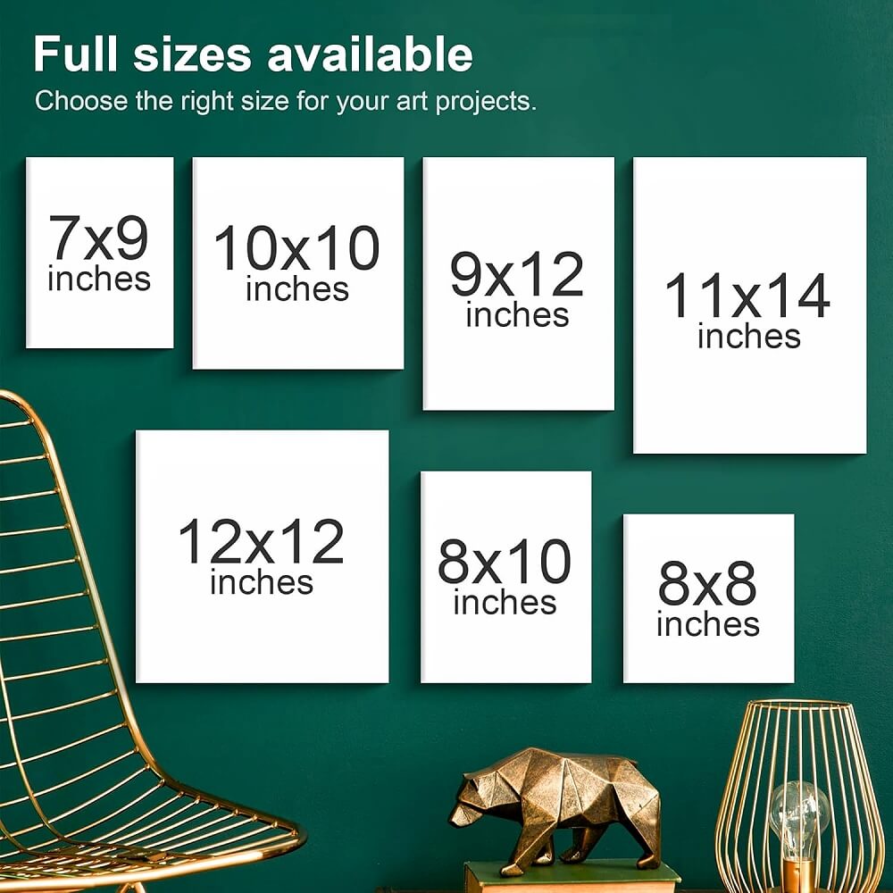 PHOENIX Studio 100% Cotton Canvas Panels  - Multi-Size Triple Primed Blank Art Boards