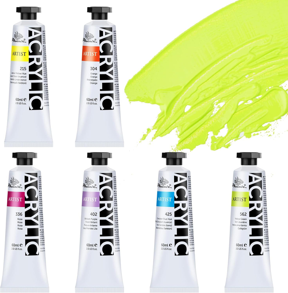 PHOENIX Artist Heavy Body Acrylic Paint Set | Slow-Drying Professional Formula