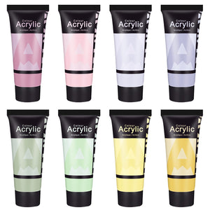 AUREUO Neutral Acrylic Paint Set - 8 Muted Colors, 21ml Tubes