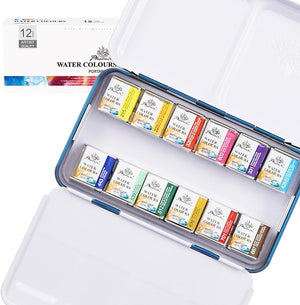 PHOENIX Artist Watercolor Set – 12 Half Pans in Metal Tin