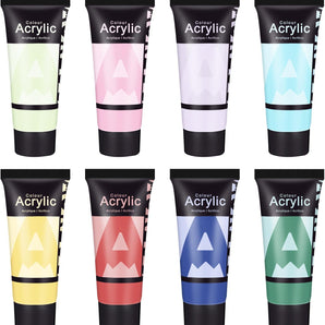 AUREUO Pastel Acrylic Paint Set - Spring Colors for Floral Art & Crafts