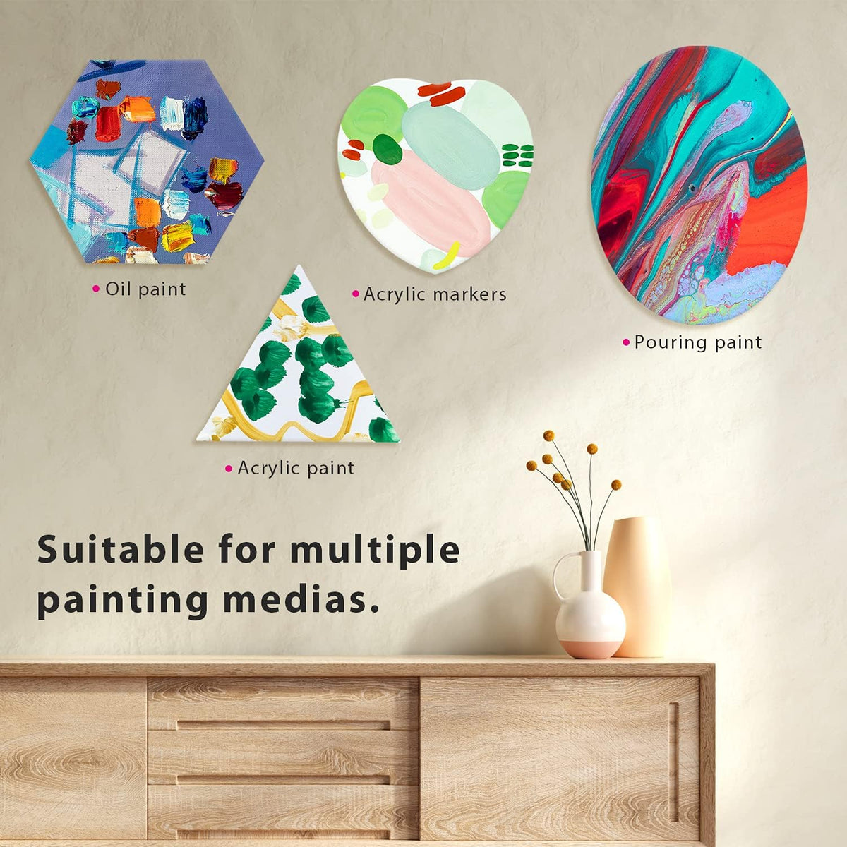 PHOENIX Multi-Shaped Stretched Canvas 10 Pack Set