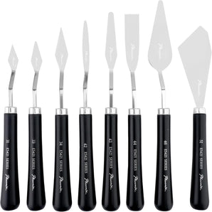PHOENIX Flexible Palette Knife Set - 8 Stainless Steel Painting Knives with Gift Box, Art Knife with Wood Handle, Paint Spatula for Oil Acrylic Paint