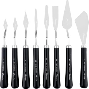 PHOENIX Flexible Palette Knife Set - 8 Stainless Steel Painting Knives with Gift Box, Art Knife with Wood Handle, Paint Spatula for Oil Acrylic Paint