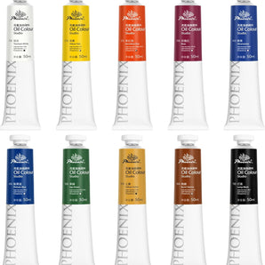 PHOENIX Studio Oil Paint Set, 10 Colors, 10 × 50ml Tubes — Palette B