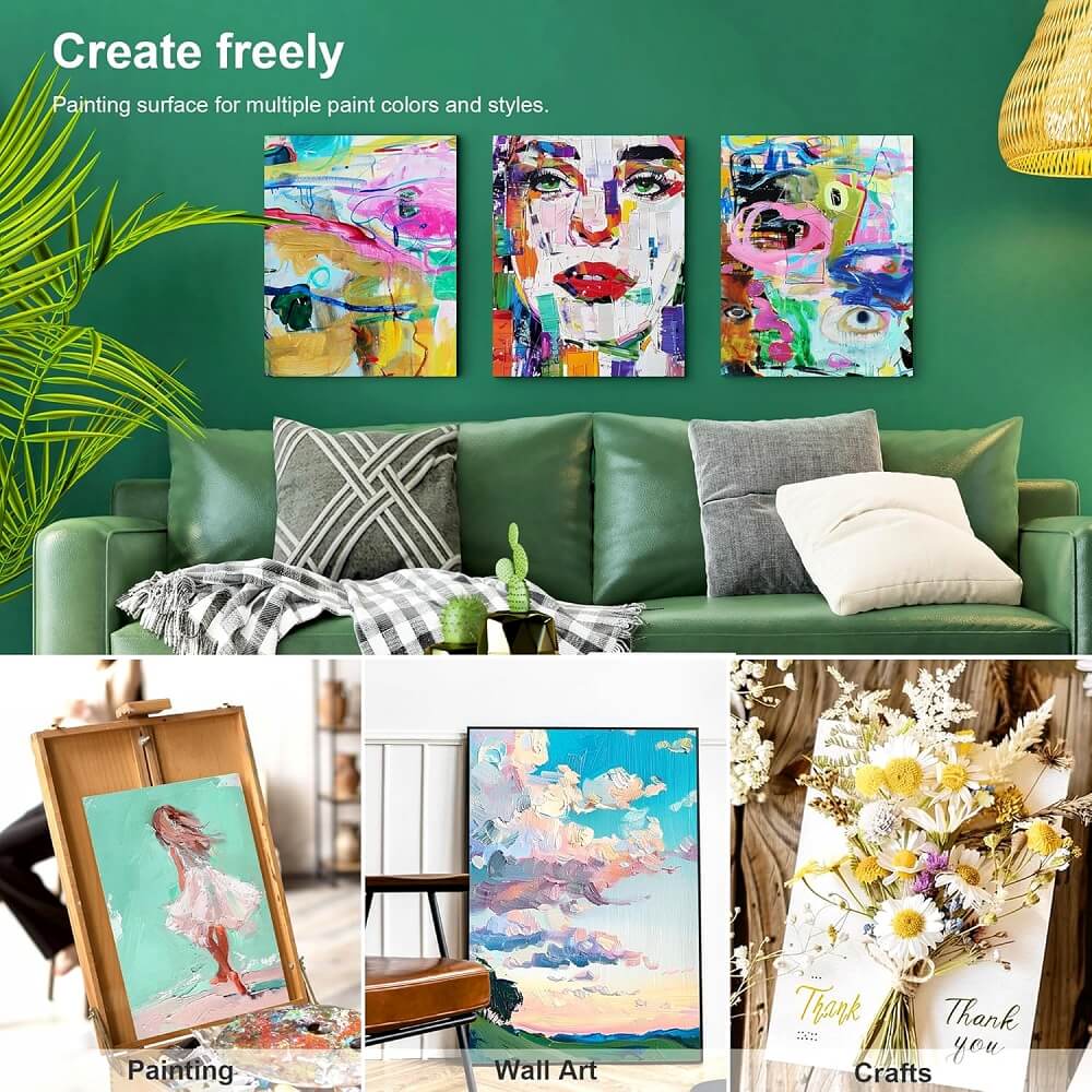 PHOENIX Studio 100% Cotton Canvas Panels  - Multi-Size Triple Primed Blank Art Boards