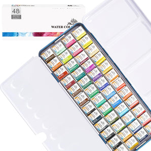 PHOENIX Artist Watercolor Paint Set with Portable Tin Box for Painting
