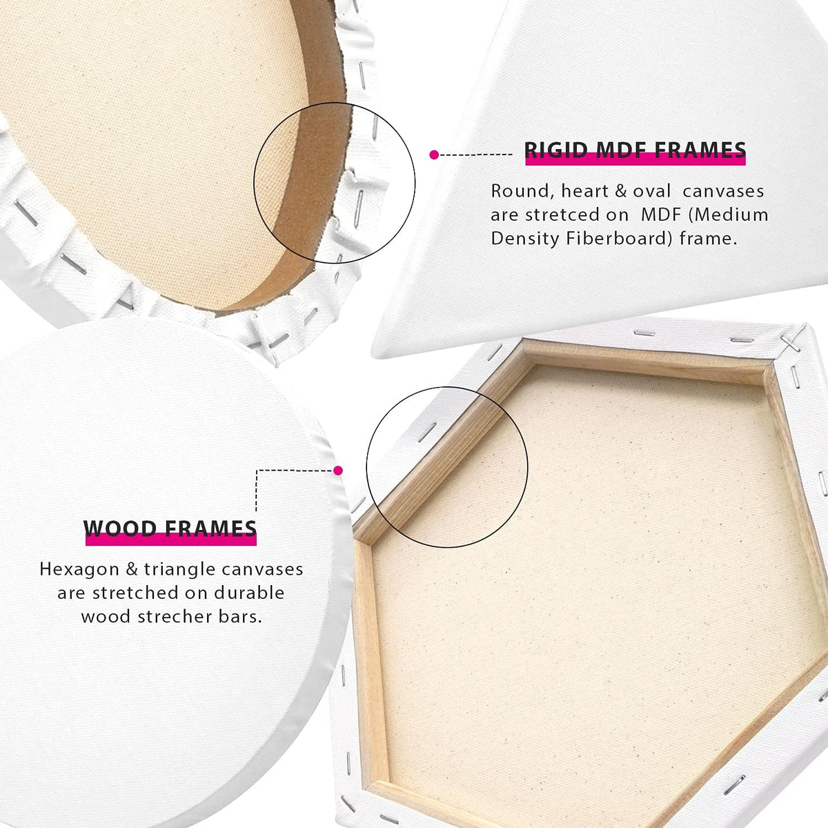 PHOENIX Multi-Shaped Stretched Canvas 10 Pack Set