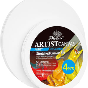 PHOENIX Round Stretched Canvas 4 Pack