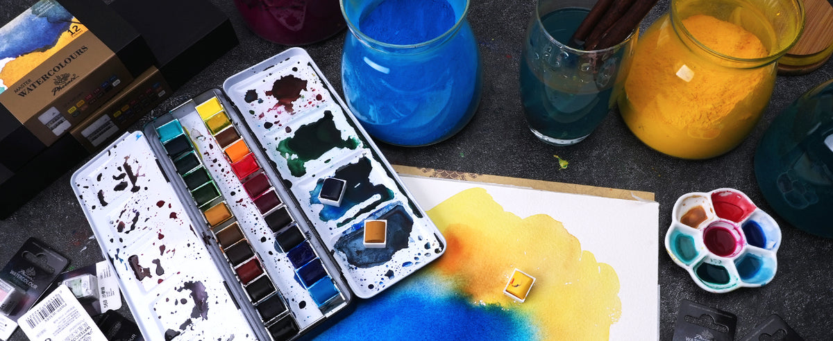 PHOENIX Professional Watercolor Set – 12 Classic Half Pans