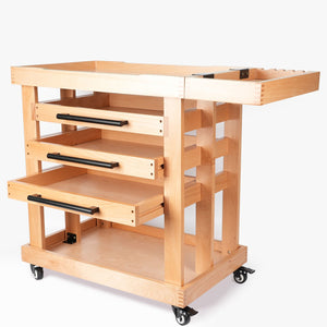 Phoenix Deluxe 5-Tier Artist Supplies Storage Cart - Natural