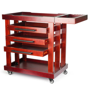 Phoenix Deluxe 5-Tier Artist Supplies Storage Cart - Red Walnut