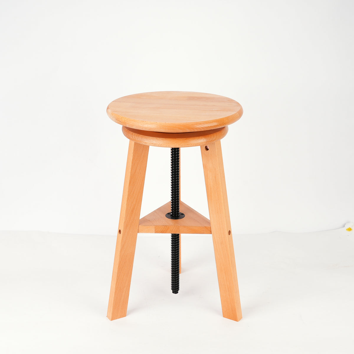 PHOENIX Wooden Drafting Stool with Adjustable Height-Natural