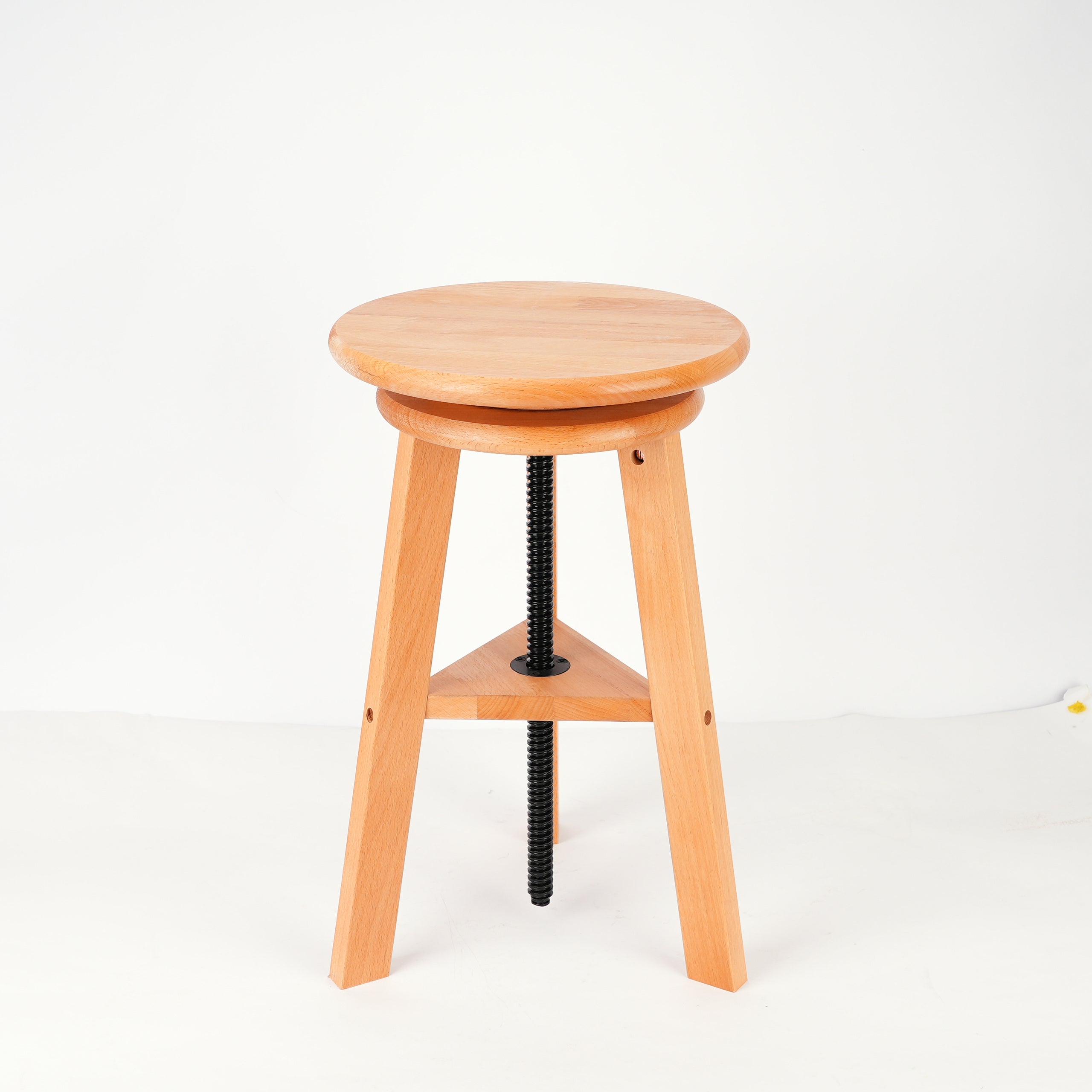 PHOENIX Wooden Drafting Stool with Adjustable Height-Natural