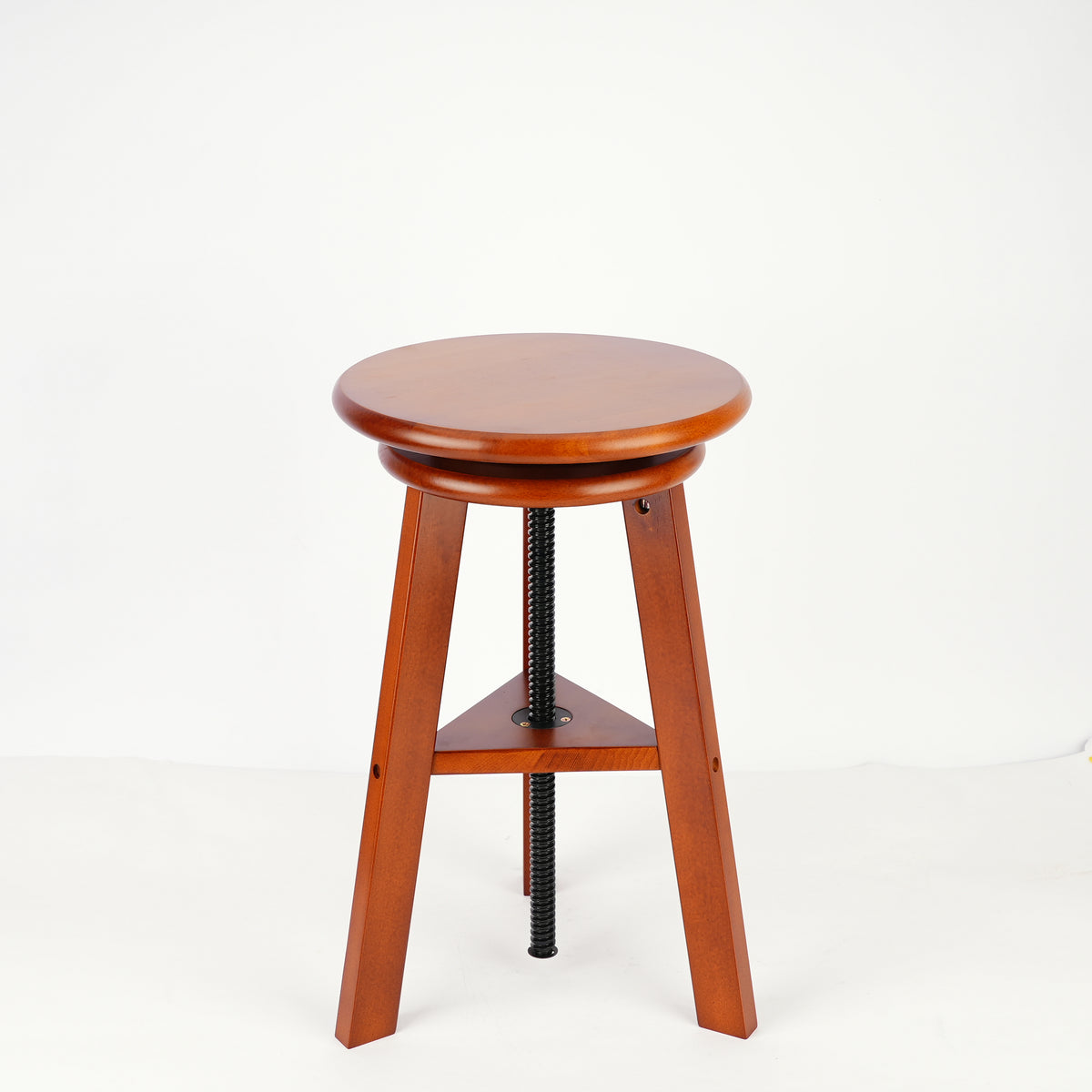 Phoenix Wooden Drafting Stool with Adjustable Height, light Walnut