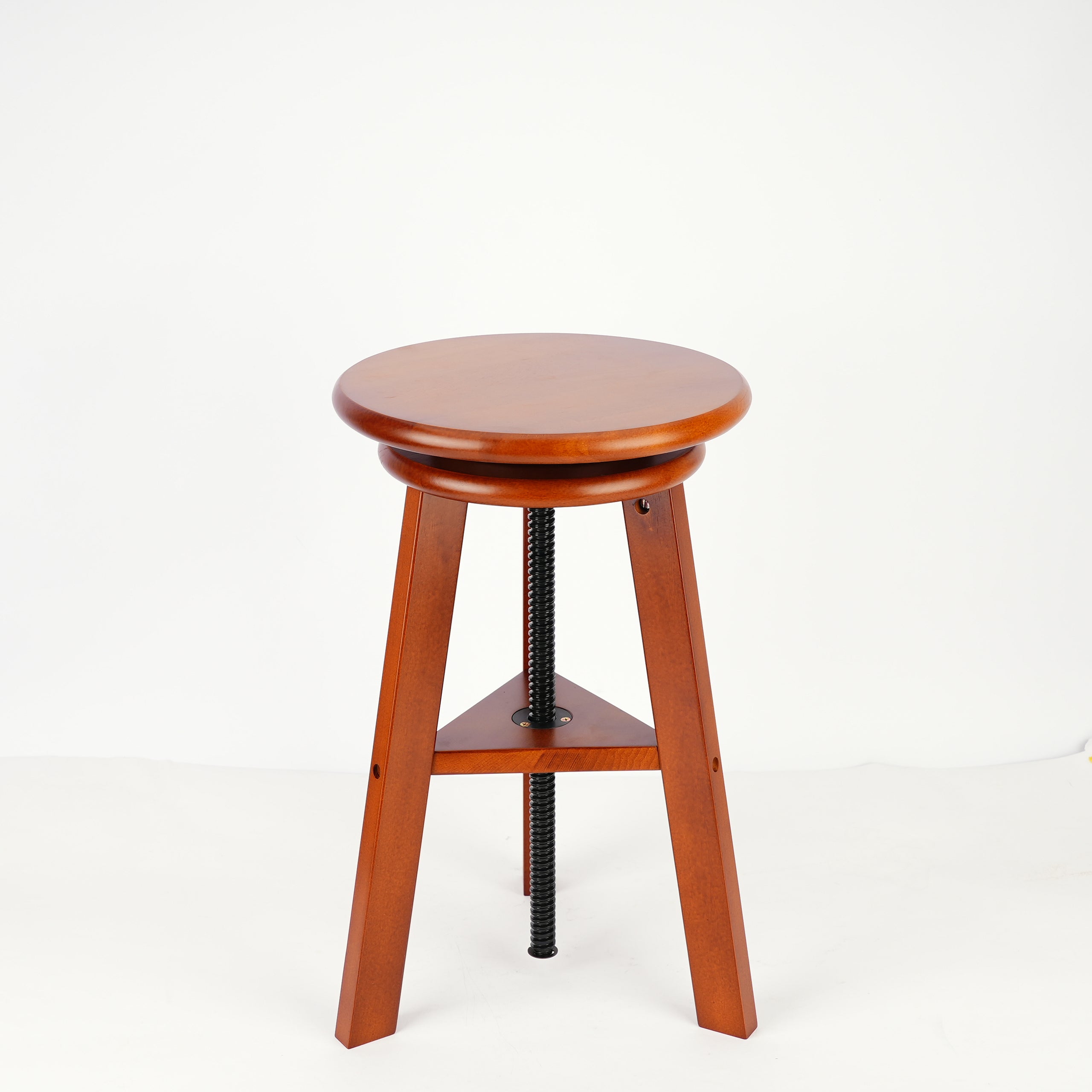 Phoenix Wooden Drafting Stool with Adjustable Height, light Walnut