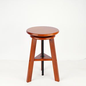 Phoenix Wooden Drafting Stool with Adjustable Height, Dark Walnut