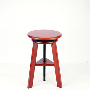 Phoenix Wooden Drafting Stool with Adjustable Height, Red Walnut