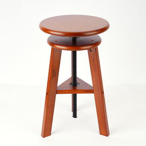 Phoenix Wooden Drafting Stool with Adjustable Height, Dark Walnut