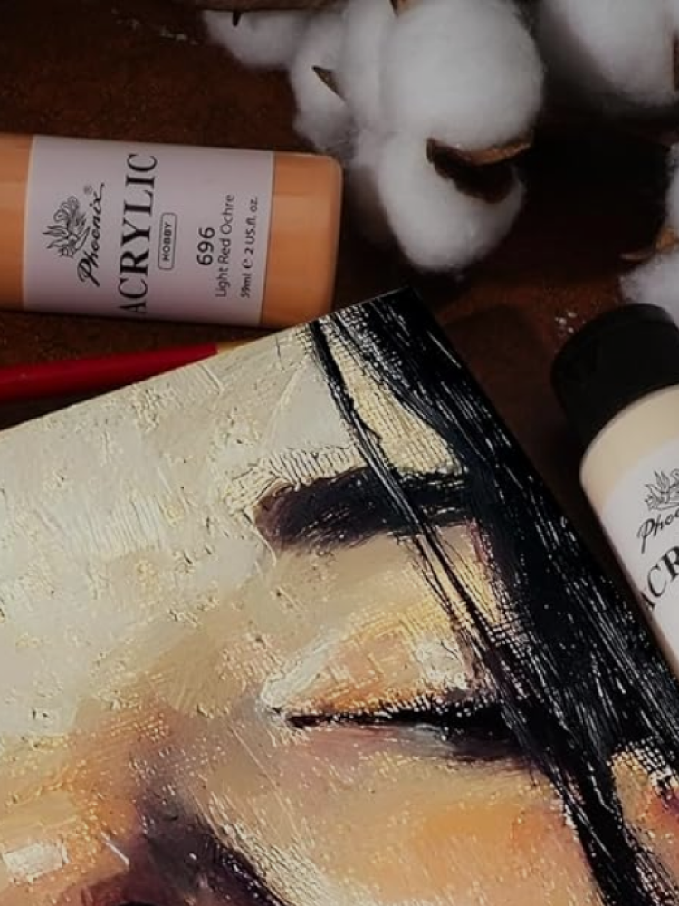 PHOENIX Skin Tone Acrylic Paint - 6 Neutral Colors x 2 Fl Oz / 59ml Flesh Colored Model Paint Set, Plastic Miniature Figures Paints for Adults, Brown Acrylic Paints for Canvas Painting