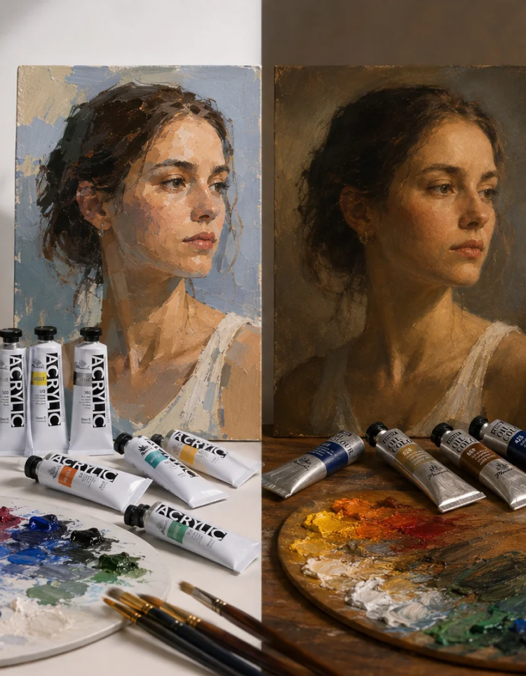 Acrylic vs Oil Painting for Portrait Artists