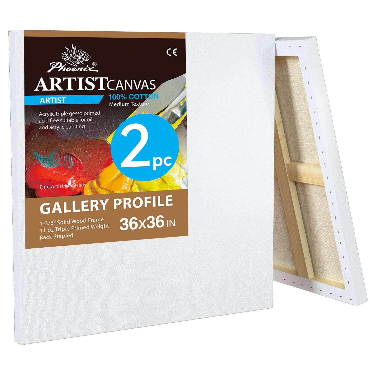 PHOENIX 36x36 Inch 2 Pack Gallery Canvas