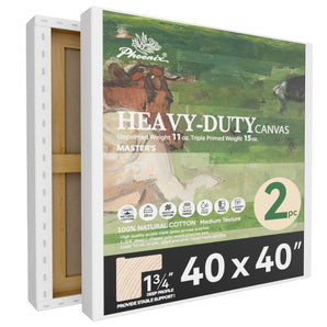 2 Pack PHOENIX 40x40 Inch Heavy Duty Stretched Canvas