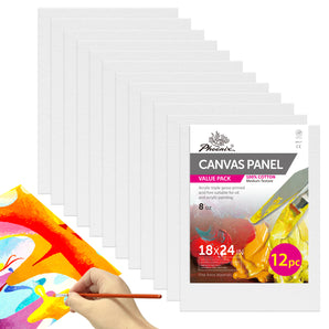 12PACK PHOENIX Studio 100% Cotton Canvas Panels  18X24IN